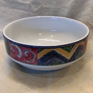 Furio Bowl Home Mesa White Excellent 90s Geometric Ceramic H097/51